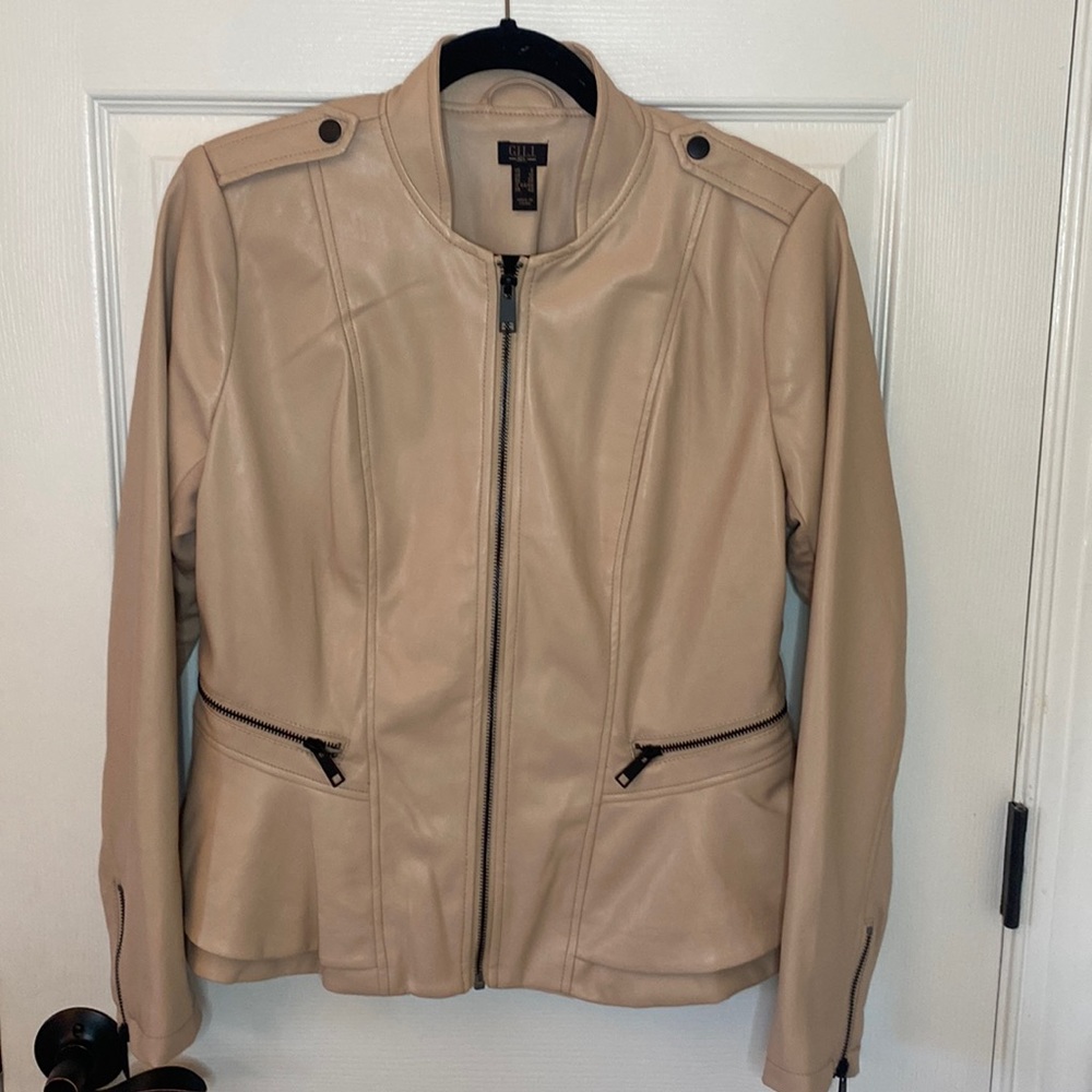 G.I.L.I Double Peplum Faux Leather Jacket (8)